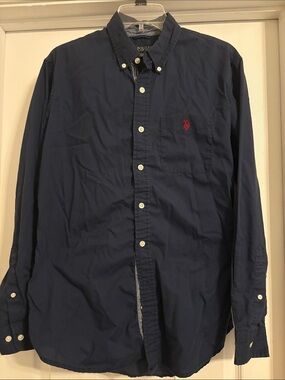 Polo by Ralph Lauren Navy Long-Sleeve Button-Down Shirt with Red Pony